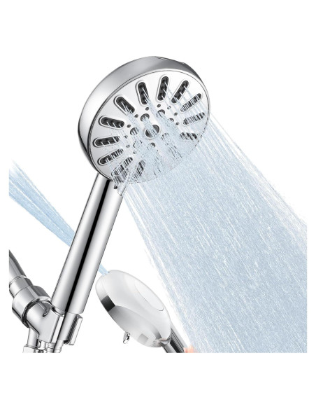 Cabezal de Ducha Portátil WATERLACE 8 Modos Alta Presión 150 cm