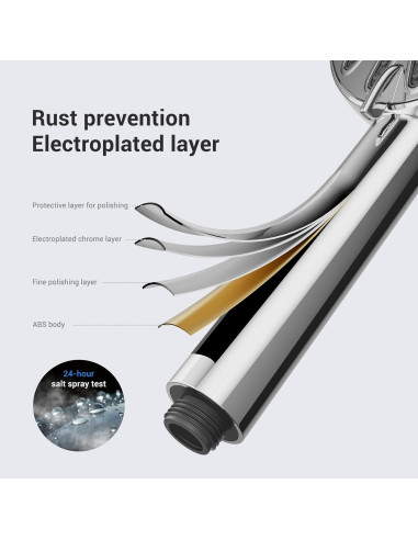 Cabezal de Ducha Portátil WATERLACE 8 Modos Alta Presión 150 cm