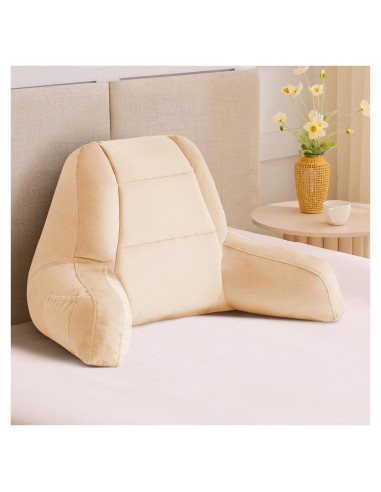 Almohada de Respaldo IASEAHK 45.72cm Beige para Leer en Cama