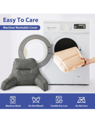 Almohada de Respaldo IASEAHK 45.72cm Beige para Leer en Cama