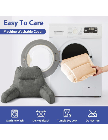 Almohada de Respaldo IASEAHK 45.72cm Beige para Leer en Cama