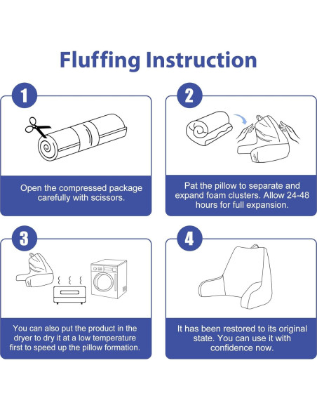 Almohada de Respaldo IASEAHK 45.72cm Beige para Leer en Cama