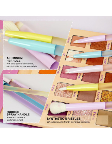 Juego de 5 Pinceles de Maquillaje para Ojos Vivid Beauty