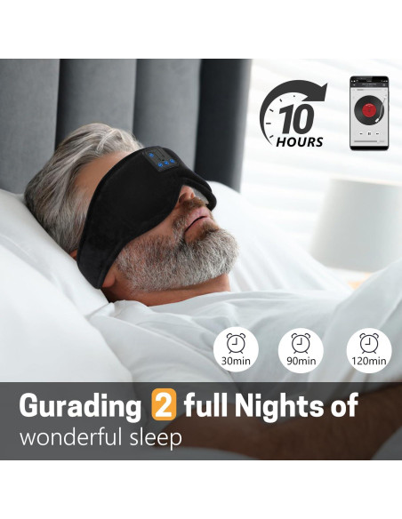 Máscara para dormir Bluetooth GNEGNI 3D Contour con auriculares