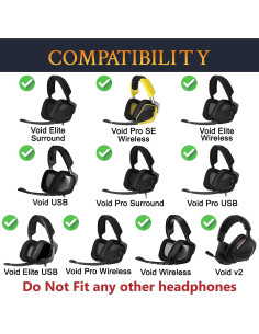 Almohadillas de Reemplazo SOULWIT para Corsair Void - Negro 2