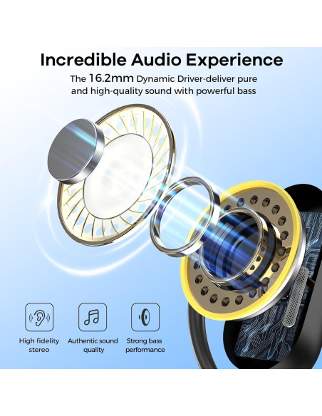 Auriculares Inalámbricos Mivo de Oído Abierto - 30h Batería, IPX7