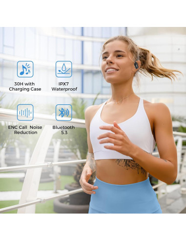 Auriculares Inalámbricos Mivo de Oído Abierto - 30h Batería, IPX7