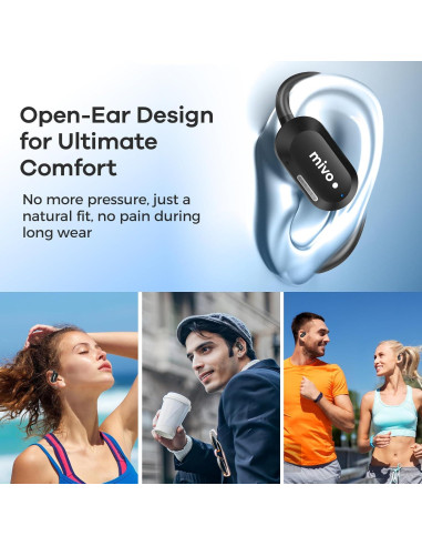 Auriculares Inalámbricos Mivo de Oído Abierto - 30h Batería, IPX7