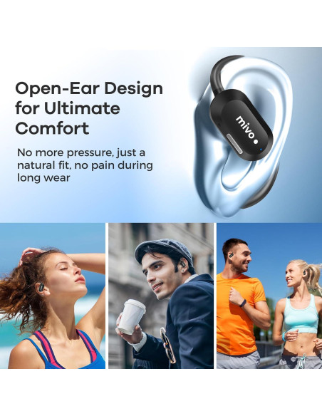 Auriculares Inalámbricos Mivo de Oído Abierto - 30h Batería, IPX7