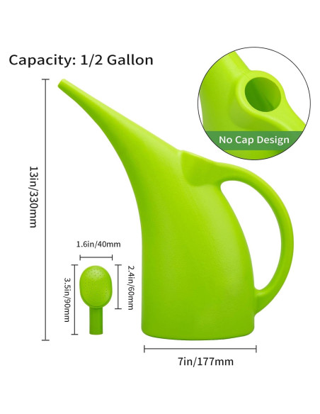 Regadera MyLifeUNIT Verde 1.89L con Cabezal Desmontable