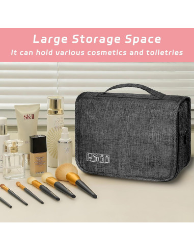 Bolsa de Aseo Colgante Impermeable 24.6x10.2x17.3cm Negro