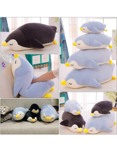 DENTRUN Pingüino Juguete de Peluche Suave 31 cm Azul Negro 2