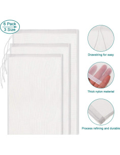 Bolsas de Leche de Nueces Boao - 6 Piezas Reutilizables Nylon 2