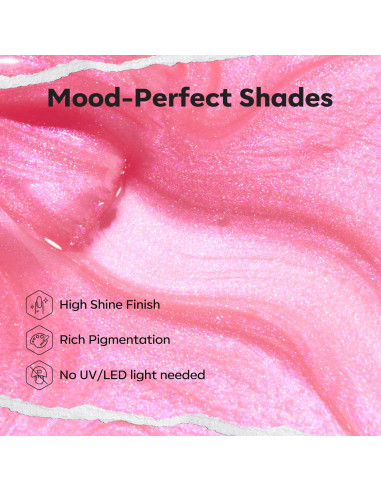 Esmalte de Uñas Rosa Brillante Modelones 15ml Secado Rápido