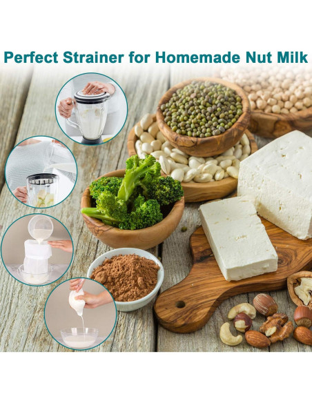 Bolsas de Leche de Nueces Boao - 6 Piezas Reutilizables Nylon