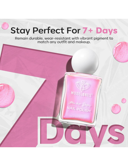 Esmalte de Uñas Rosa Brillante Modelones 15ml Secado Rápido