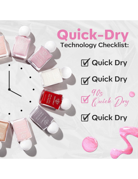 Esmalte de Uñas Rosa Brillante Modelones 15ml Secado Rápido