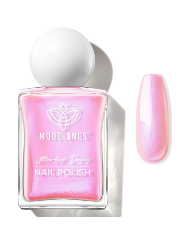 Esmalte de Uñas Rosa Brillante Modelones 15ml Secado Rápido