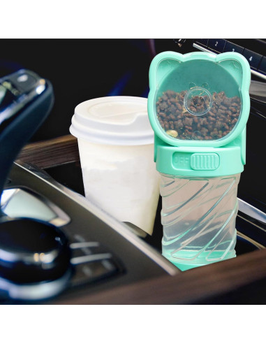 Botella de Agua 3 en 1 HAIPIMAO para Mascotas Verde 350ml