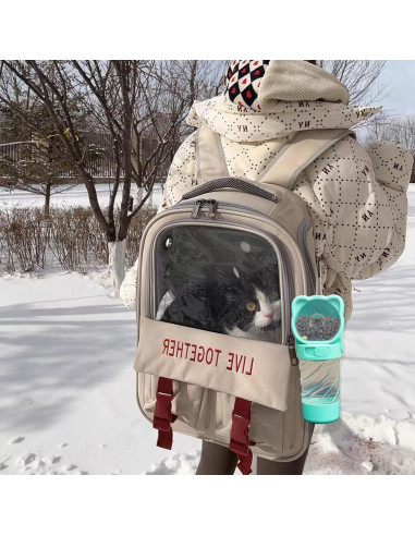 Botella de Agua 3 en 1 HAIPIMAO para Mascotas Verde 350ml