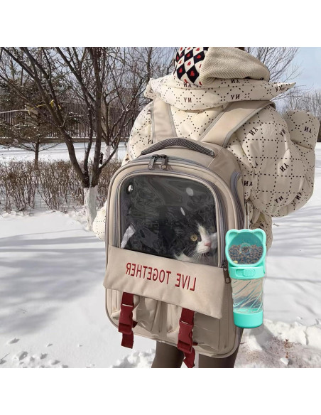 Botella de Agua 3 en 1 HAIPIMAO para Mascotas Verde 350ml