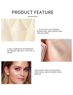 Rubor Iluminador en Polvo AKARY Rosa Brillante 7.87g 2