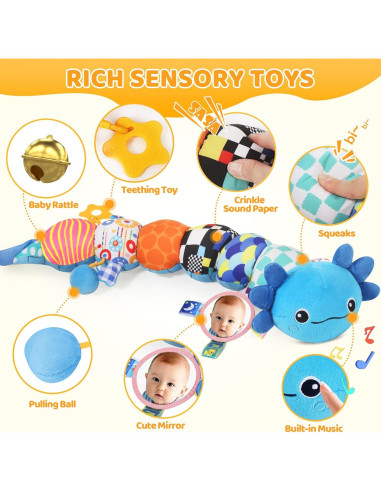 Juguete de Peluche Axolote Musical KMUYSL para Bebés 0-12 Meses