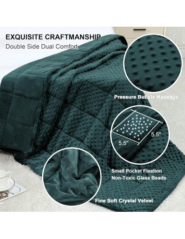 Manta con Peso Alomidds 91x122cm Terciopelo Verde 2.27kg