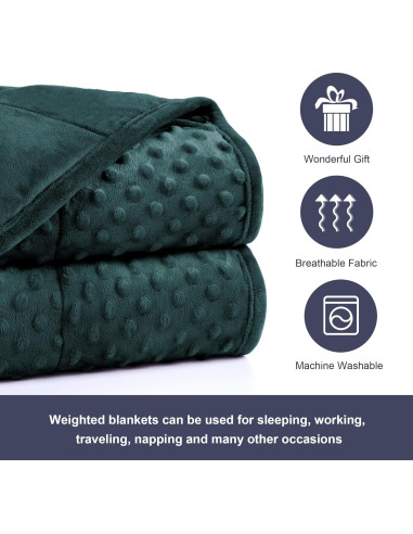 Manta con Peso Alomidds 91x122cm Terciopelo Verde 2.27kg