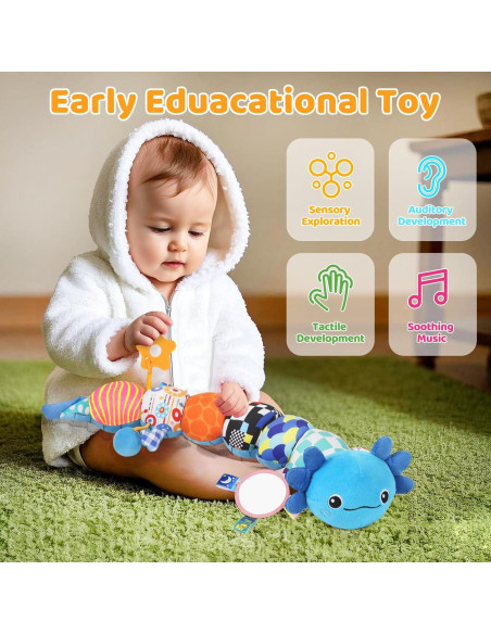 Juguete de Peluche Axolote Musical KMUYSL para Bebés 0-12 Meses