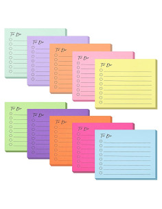 Bloc de Notas Adhesivas Rayadas EOOUT 10 Colores 500 Hojas