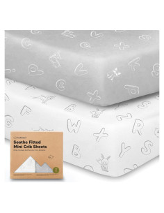 Paquete de 2 Sábanas Ajustadas Cuna Mini KeaBabies Algodón 96.5x66cm