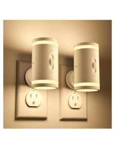 Luz Nocturna KINDEEP Enchufada con Sensor 3000K 5-120LM 2 Pzas