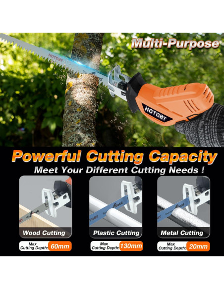 Sierra Recíproca Inalámbrica Hotoby 2 Baterías 8 Cuchillas