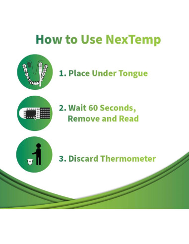 Termómetros Desechables NexTemp Ultra - Paquete de 12 - Alta Precisión