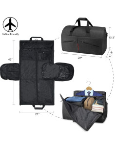 Bolsa de viaje convertible NUBILY 55L con compartimento para zapatos 2