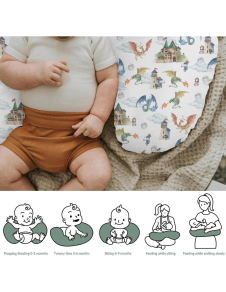 Funda de Almohada de Lactancia Dragón Boho 55.88x45.72 cm