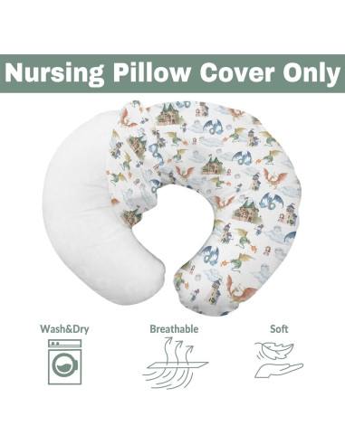 Funda de Almohada de Lactancia Dragón Boho 55.88x45.72 cm