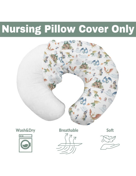 Funda de Almohada de Lactancia Dragón Boho 55.88x45.72 cm