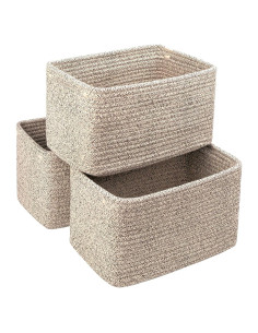 Cesta de Almacenamiento de Cuerda de Algodón R RUNKA 27x17x17 cm Beige