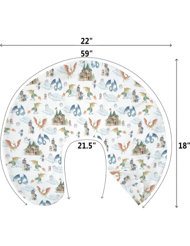 Funda de Almohada de Lactancia Dragón Boho 55.88x45.72 cm