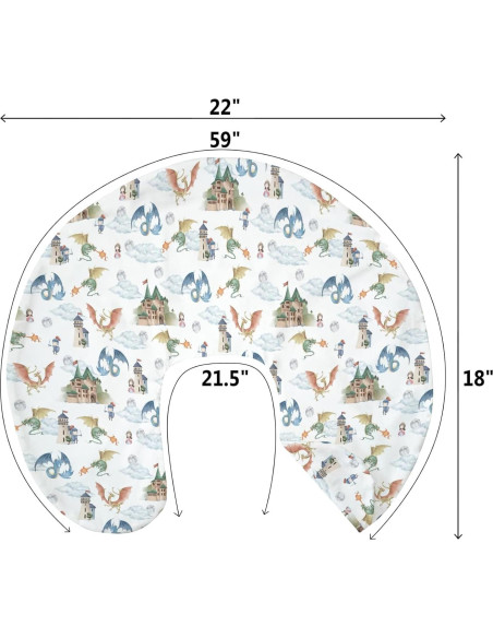 Funda de Almohada de Lactancia Dragón Boho 55.88x45.72 cm