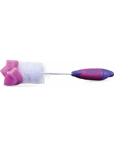 Cepillo Nuby 2 en 1 para Biberón y Tetina con Gancho