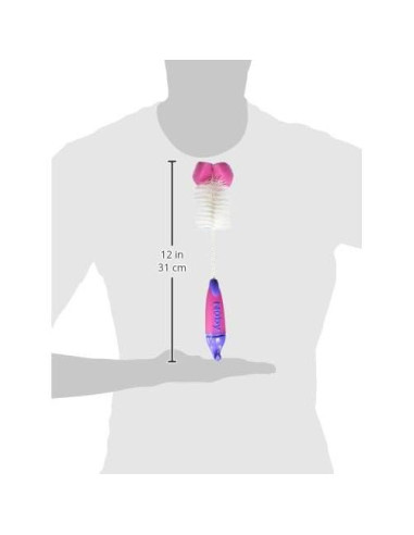 Cepillo Nuby 2 en 1 para Biberón y Tetina con Gancho