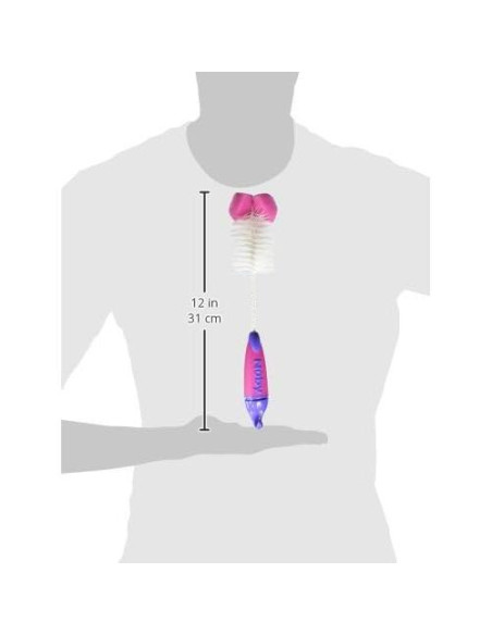 Cepillo Nuby 2 en 1 para Biberón y Tetina con Gancho