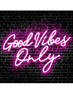 Señal de Neón LED RuCvixkt Solo Buenas Vibras 42.4x26.4cm 2