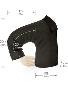 Cojín Novio Grande Negro - Microperlas, Algodón, 15.24 cm 2