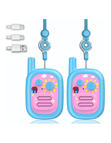 Walkie Talkies Recargables para Niños WITPAW 3 KM Azul