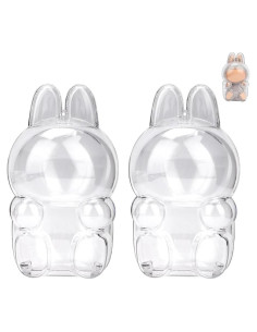 Caja de Exhibición Transparente para Figuras Labubu - 2 Pcs