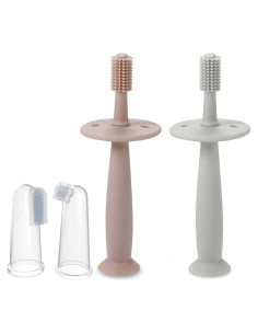 Cepillo de Dientes de Silicona PandaEar para Bebés - Juego de 3